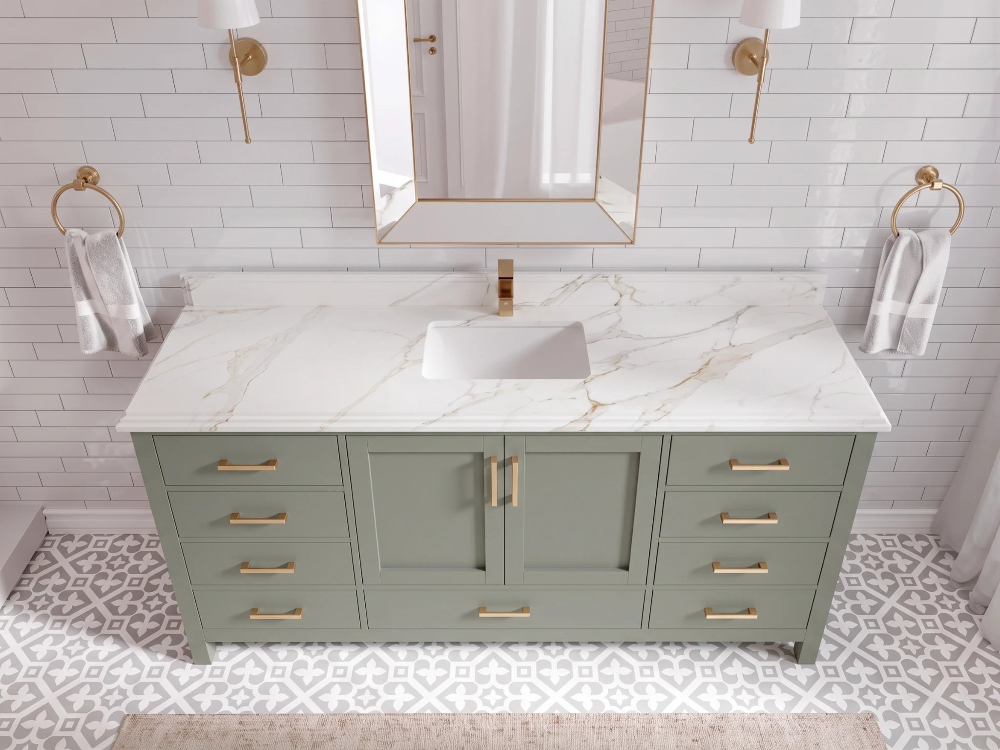 Malibu 72 in. W x 22 in. D Single Sink Bathroom Vanity