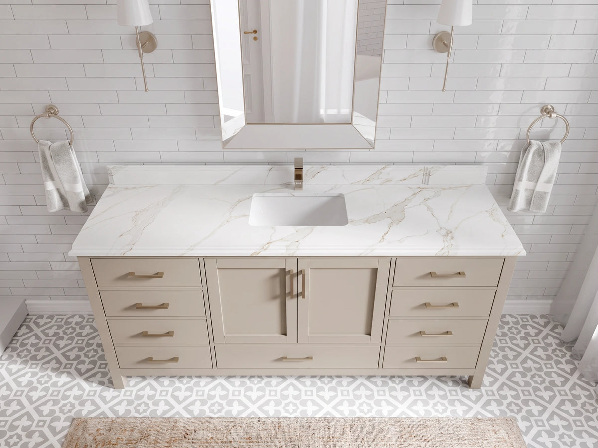 Malibu 72 in. W x 22 in. D Single Sink Bathroom Vanity