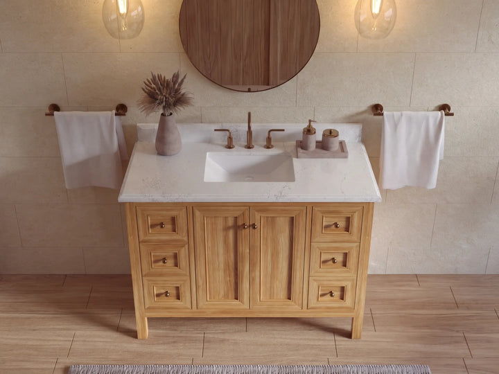 Nashville Teak Wood 48 in. W x 22 in. D Single Sink Bathroom Vanity - photo 33