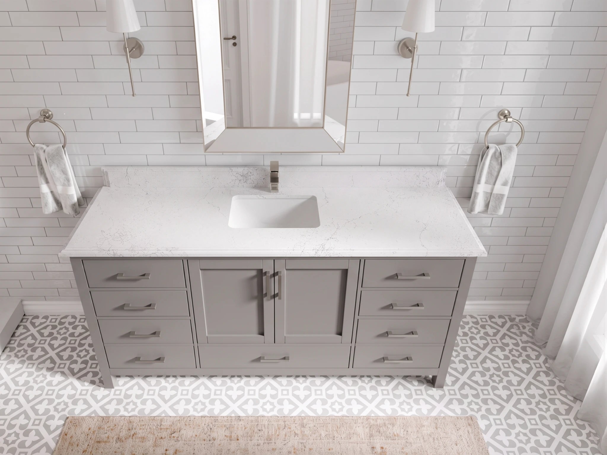 Malibu 72 in. W x 22 in. D Single Sink Bathroom Vanity