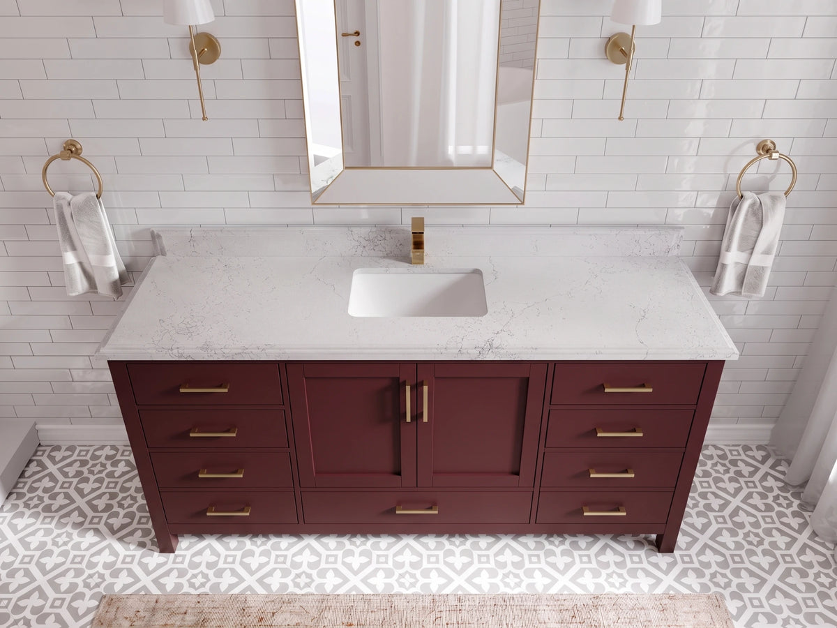 Malibu 72 in. W x 22 in. D Single Sink Bathroom Vanity