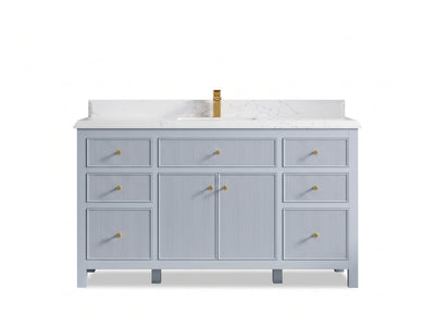 Sonoma 60 in W x 22 in D Free Standing Reeded Single Sink Bathroom Vanity