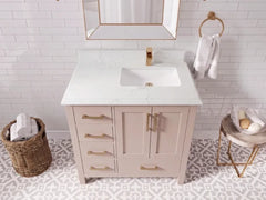 Malibu 36 in. W x 22 in. D Right Offset Sink Bathroom Vanity - photo 15