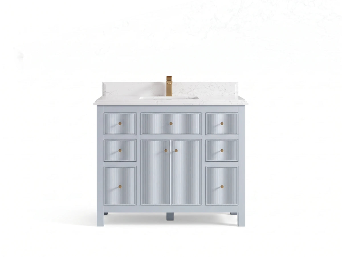 Sonoma 42 in W x 22 in D Free Standing Reeded Single Sink Bathroom Vanity