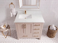 Malibu 36 in. W x 22 in. D Left Offset Sink Bathroom Vanity - photo 15