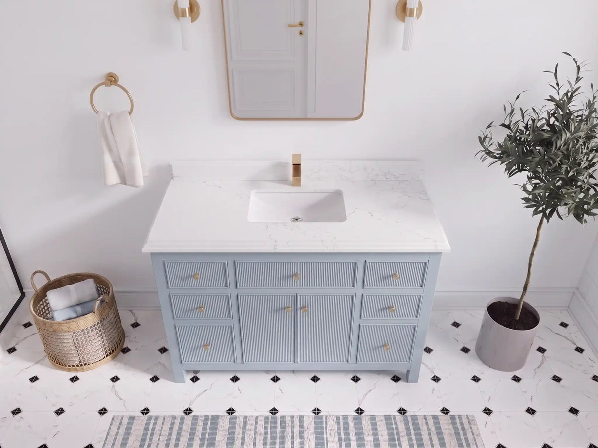 Sonoma 48 in W x 22 in D Free Standing Reeded Single Sink Bathroom Vanity