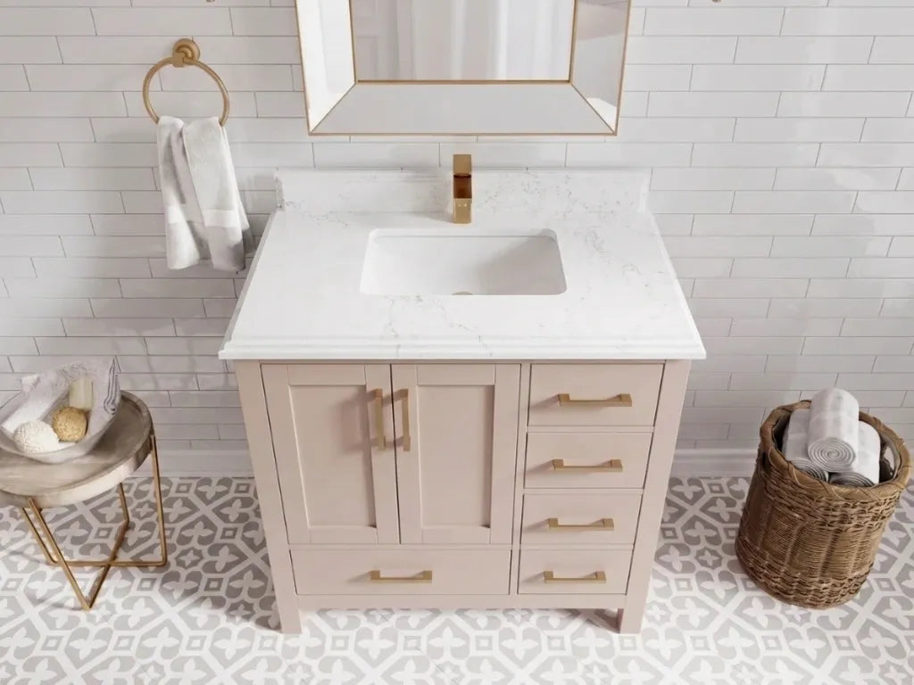 Malibu 36 in. W x 22 in. D Bathroom Vanity Center Sink | 
              
                Pink
                
                  
             - MLB_PNK_WHQZ_36CL - photo №14