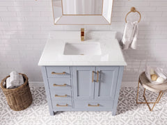 Malibu 36 in. W x 22 in. D with Center Sink Bathroom Vanity - photo 12