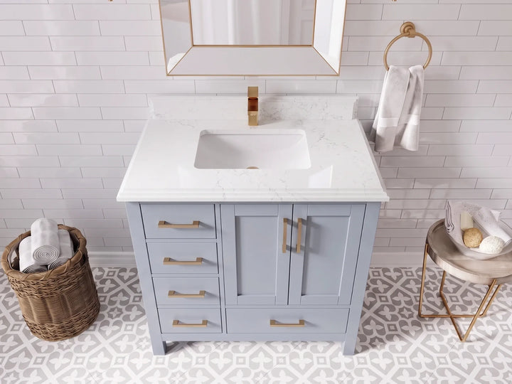 Malibu 36 in. W x 22 in. D with Center Sink Bathroom Vanity - photo 12