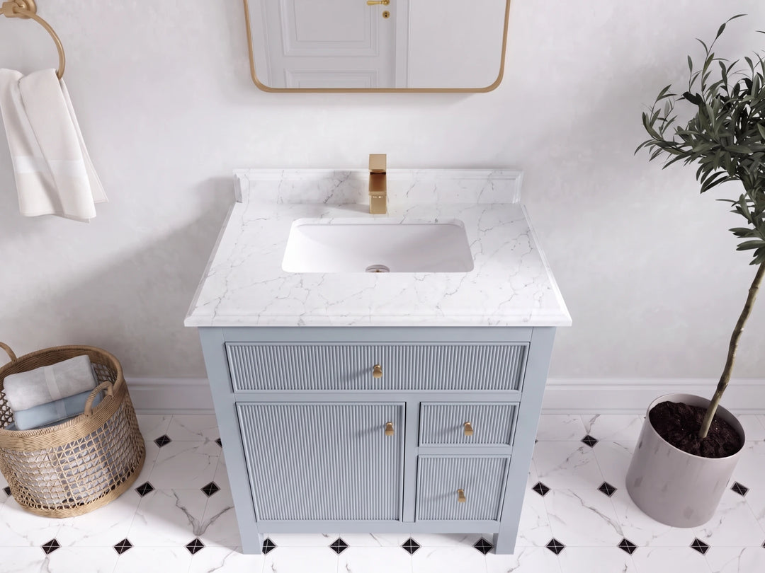 Sonoma 30 in W x 22 in D Reeded Free Standing Single Sink Bathroom Vanity | 
              
                Blue Heather
                
                  
             - SON-CAB-BLU-29 - photo №26