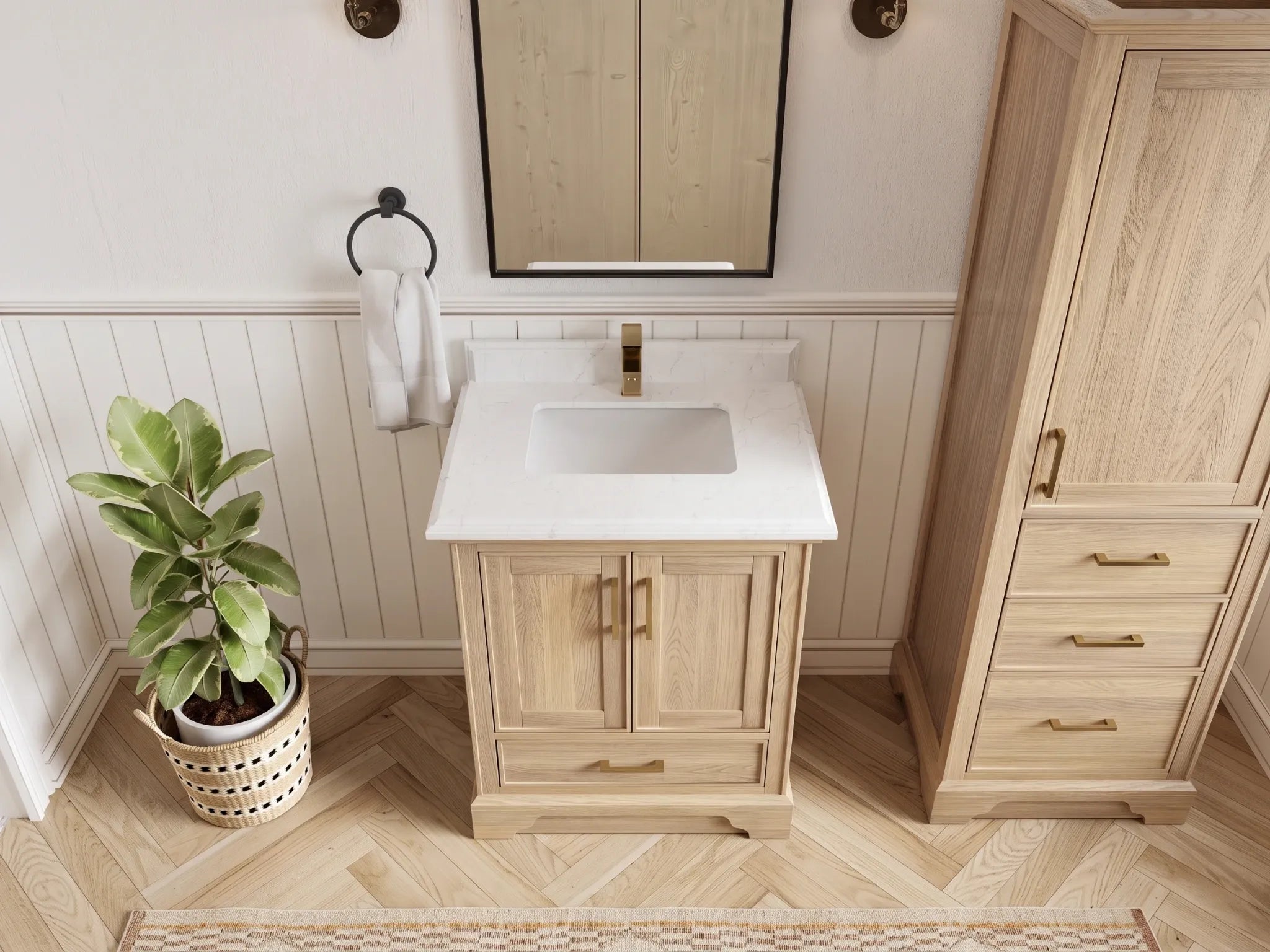 Charlotte White Oak 30 in. W x 22 in. D Single Sink Bathroom Vanity