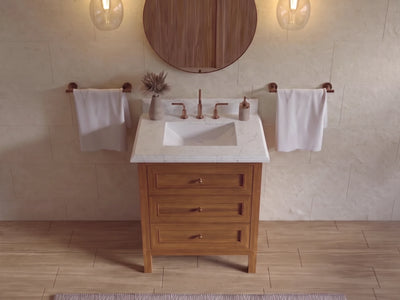 Nashville Teak Wood 30 in. W x 22 in. D Single Sink Bathroom Vanity