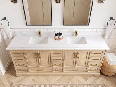 Charlotte White Oak 84 in. W x 22 in. D Double Sink Bathroom Vanity