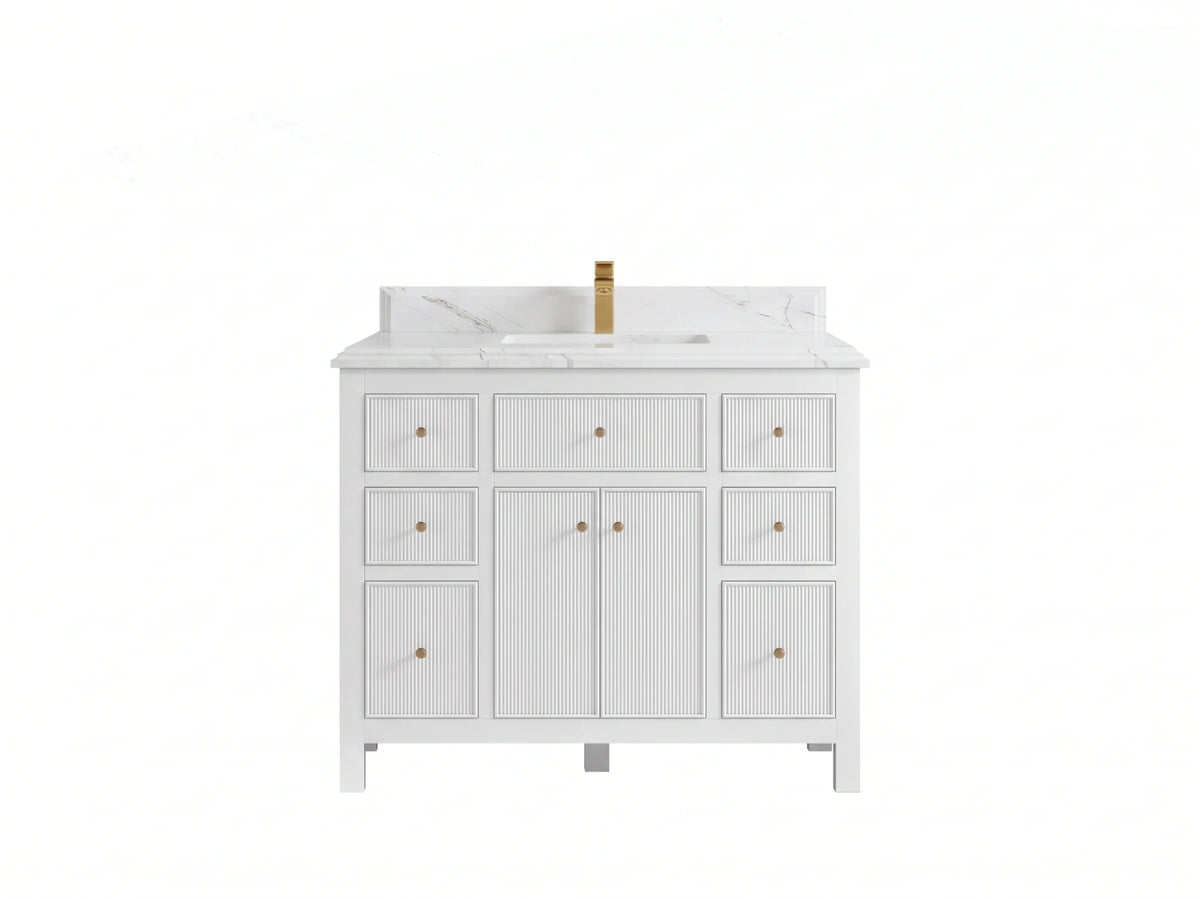 Sonoma 42 in W x 22 in D Free Standing Reeded Single Sink Bathroom Vanity