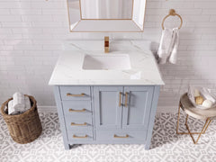 Malibu 36 in. W x 22 in. D with Center Sink Bathroom Vanity - photo 13