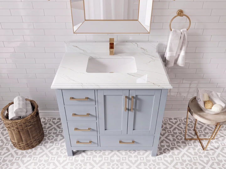 Malibu 36 in. W x 22 in. D with Center Sink Bathroom Vanity - photo 13