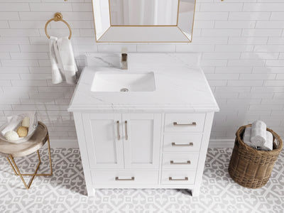 Malibu 36 in. W x 22 in. D Left Offset Sink Bathroom Vanity
