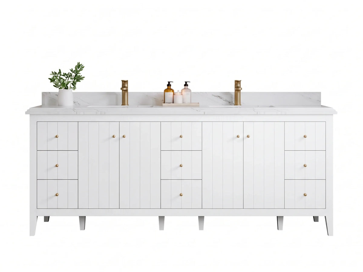 Atlanta 84 in. W x 22 in. D Double Sink Bathroom Vanity