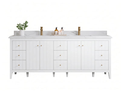 Atlanta 84 in. W x 22 in. D Double Sink Bathroom Vanity