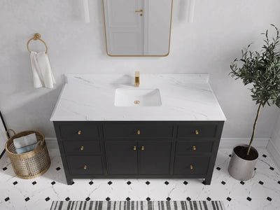 Sonoma 60 in W x 22 in D Free Standing Reeded Single Sink Bathroom Vanity