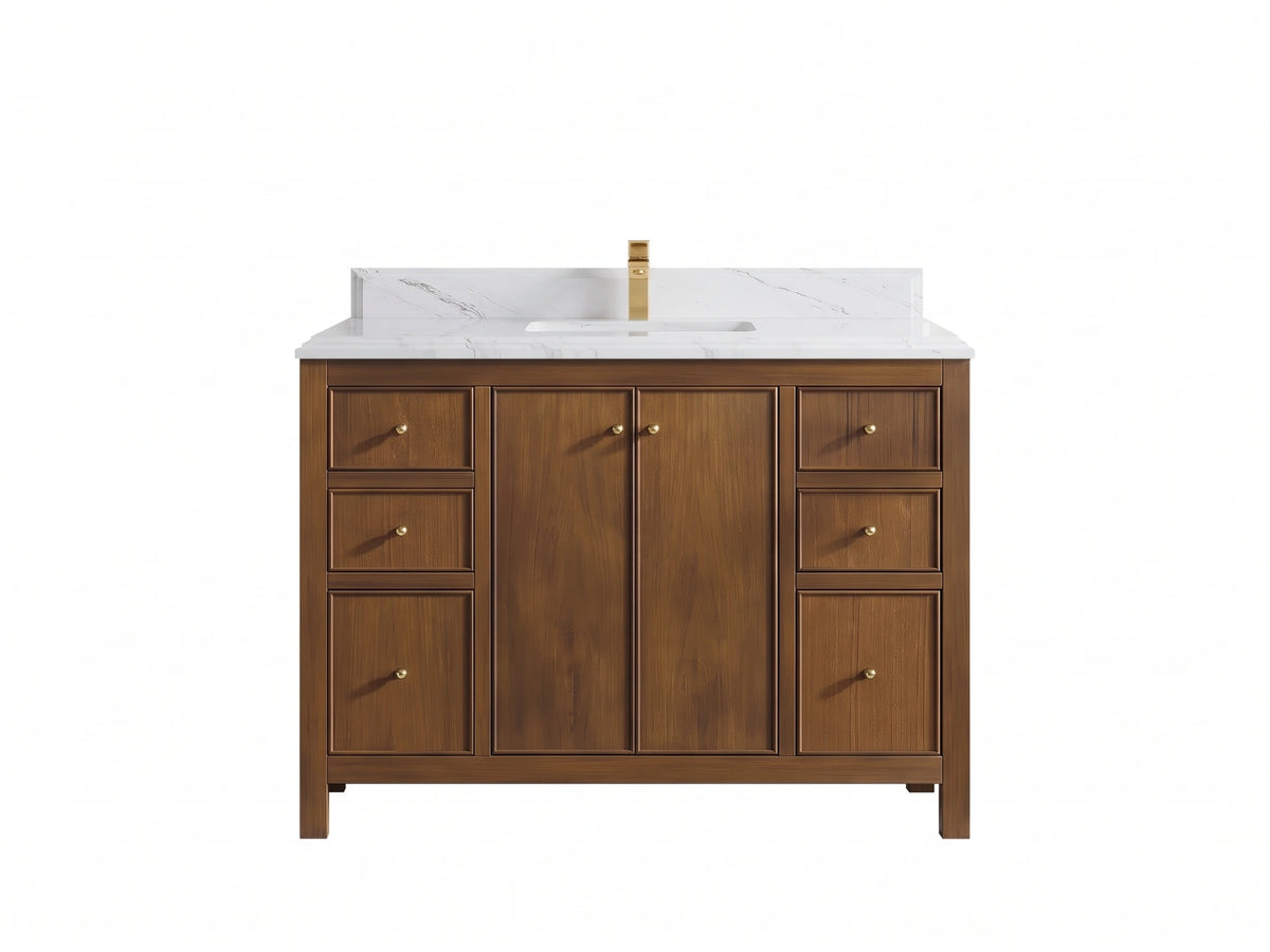 Chicago Teak 48 in. W x 22 in. D Single Sink Bathroom Vanity