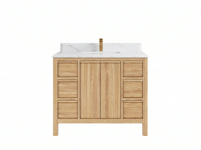Elizabeth Teak Wood 42 in. W x 22 in. D Single Sink Bathroom Vanity