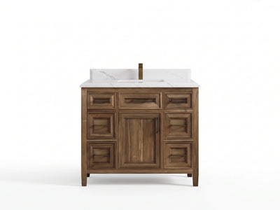 Santa Monica Teak Wood 42 in. W x 22 in. D Single Sink Bathroom Vanity