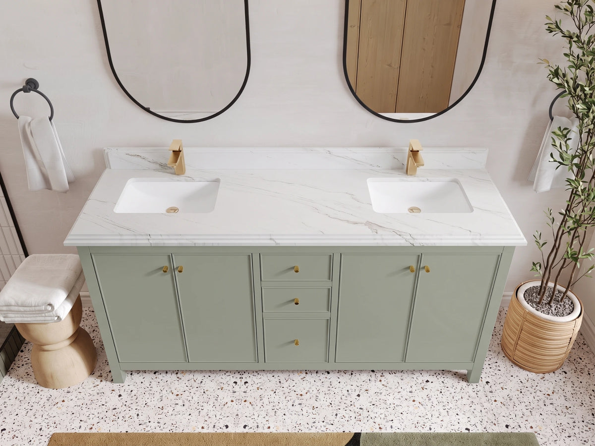 Chicago 72 in. W x 22 in. D Double Sink Bathroom Vanity