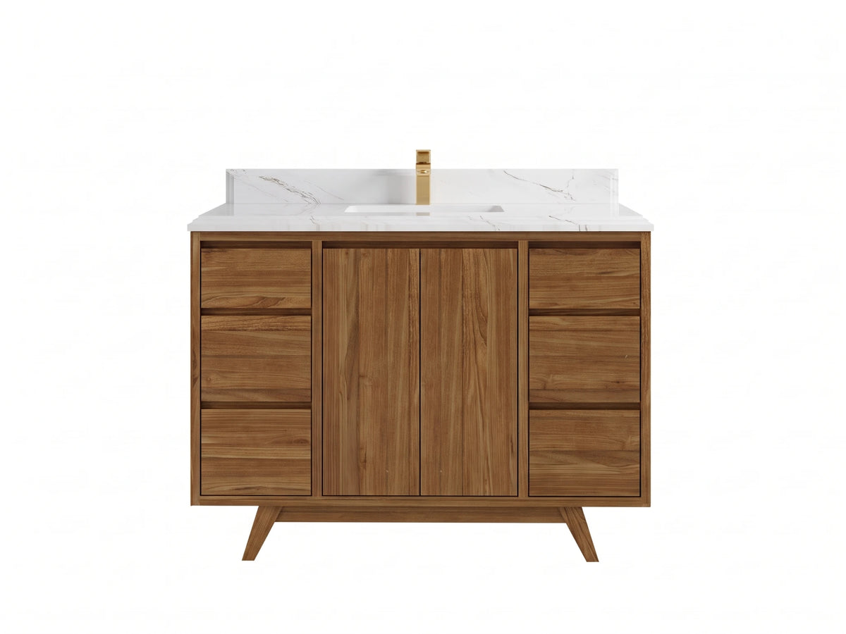 Madison Teak Wood 48 in. W x 22 in. D Single Sink Bathroom Vanity
