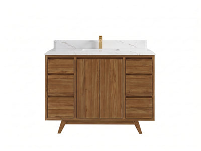 Madison Teak Wood 48 in. W x 22 in. D Single Sink Bathroom Vanity