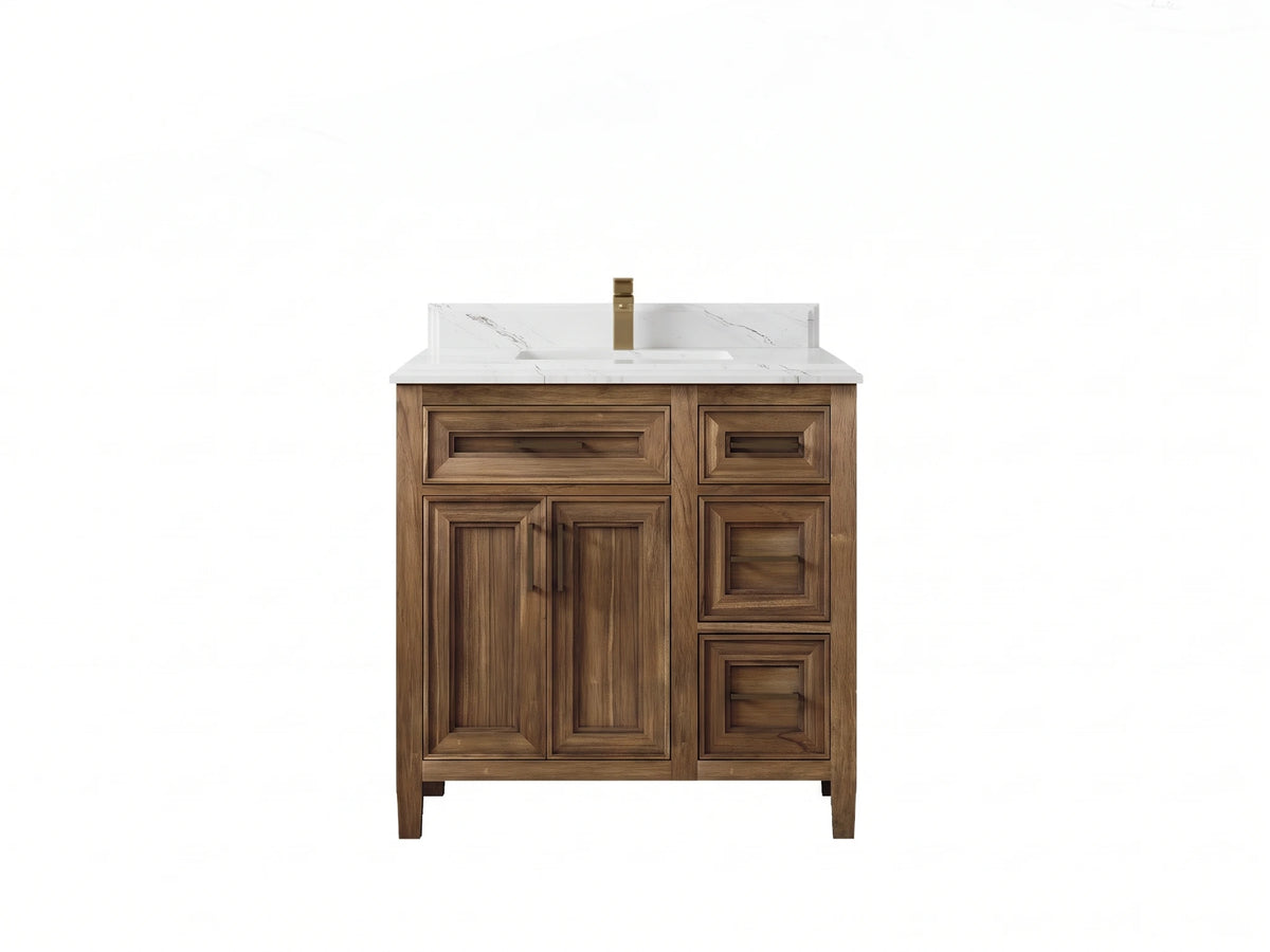 Santa Monica Teak Wood 36 in. W x 22 in. D Single Sink Bathroom Vanity