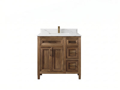 Santa Monica Teak Wood 36 in. W x 22 in. D Single Sink Bathroom Vanity