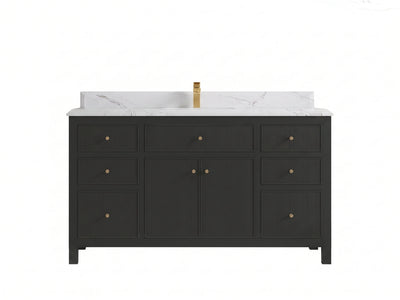 Sonoma 60 in W x 22 in D Free Standing Reeded Single Sink Bathroom Vanity