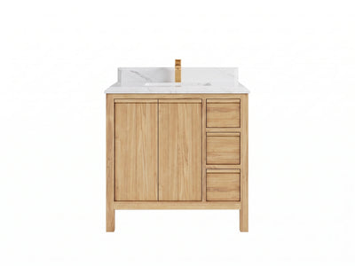 Elizabeth Teak Wood 36 in. W x 22 in. D Center Sink Bathroom Vanity