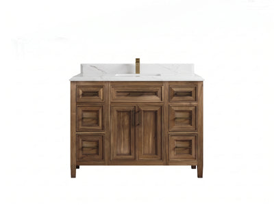 Santa Monica Teak Wood 48 in. W x 22 in. D Single Sink Bathroom Vanity