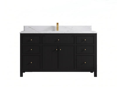 Sonoma 60 in W x 22 in D Free Standing Reeded Single Sink Bathroom Vanity