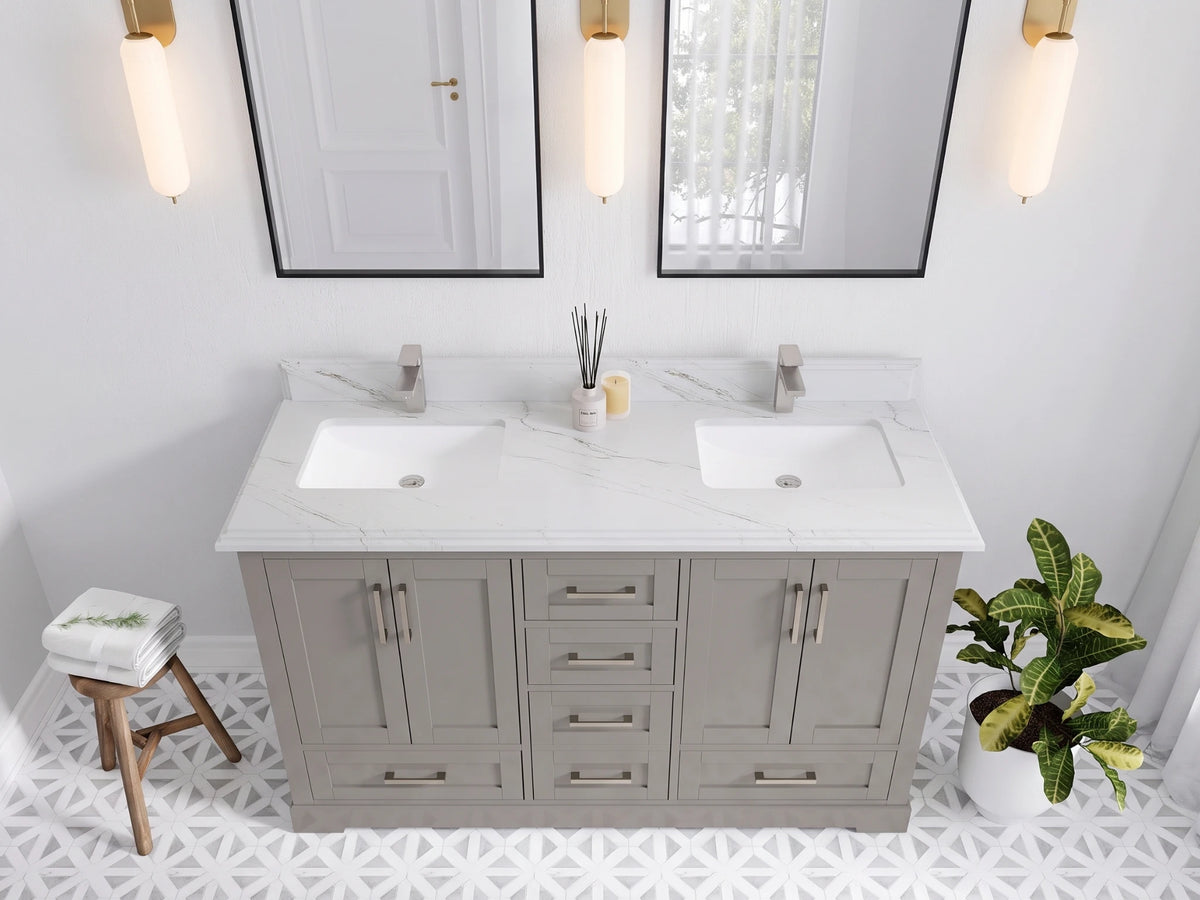 Boston 60 in. W x 22 in. D Double Sink Bathroom Vanity