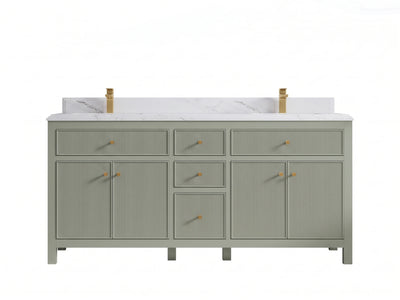 Sonoma 72 in W x 22 in D Free Standing Reeded Double Sink Bathroom Vanity