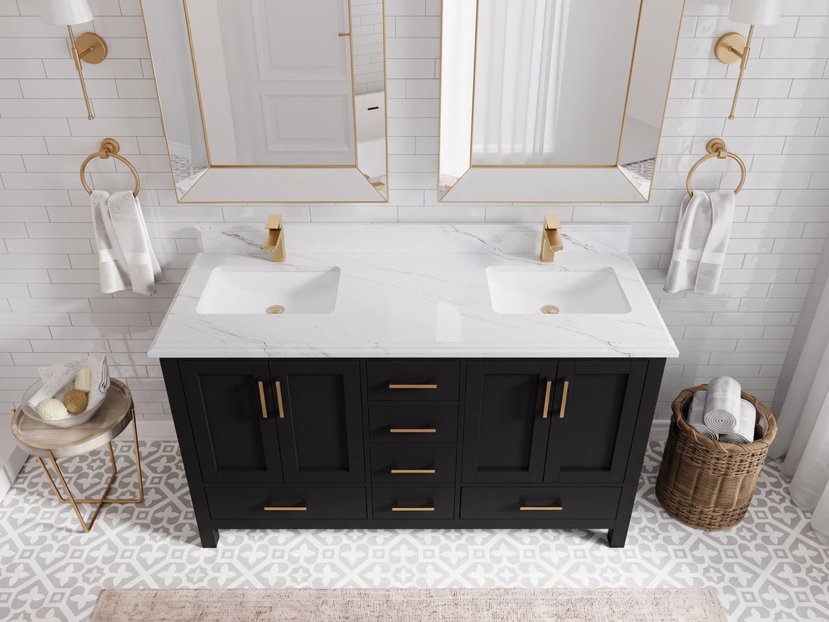 Malibu 60 in. W x 22 in. D Double Sink Bathroom Vanity