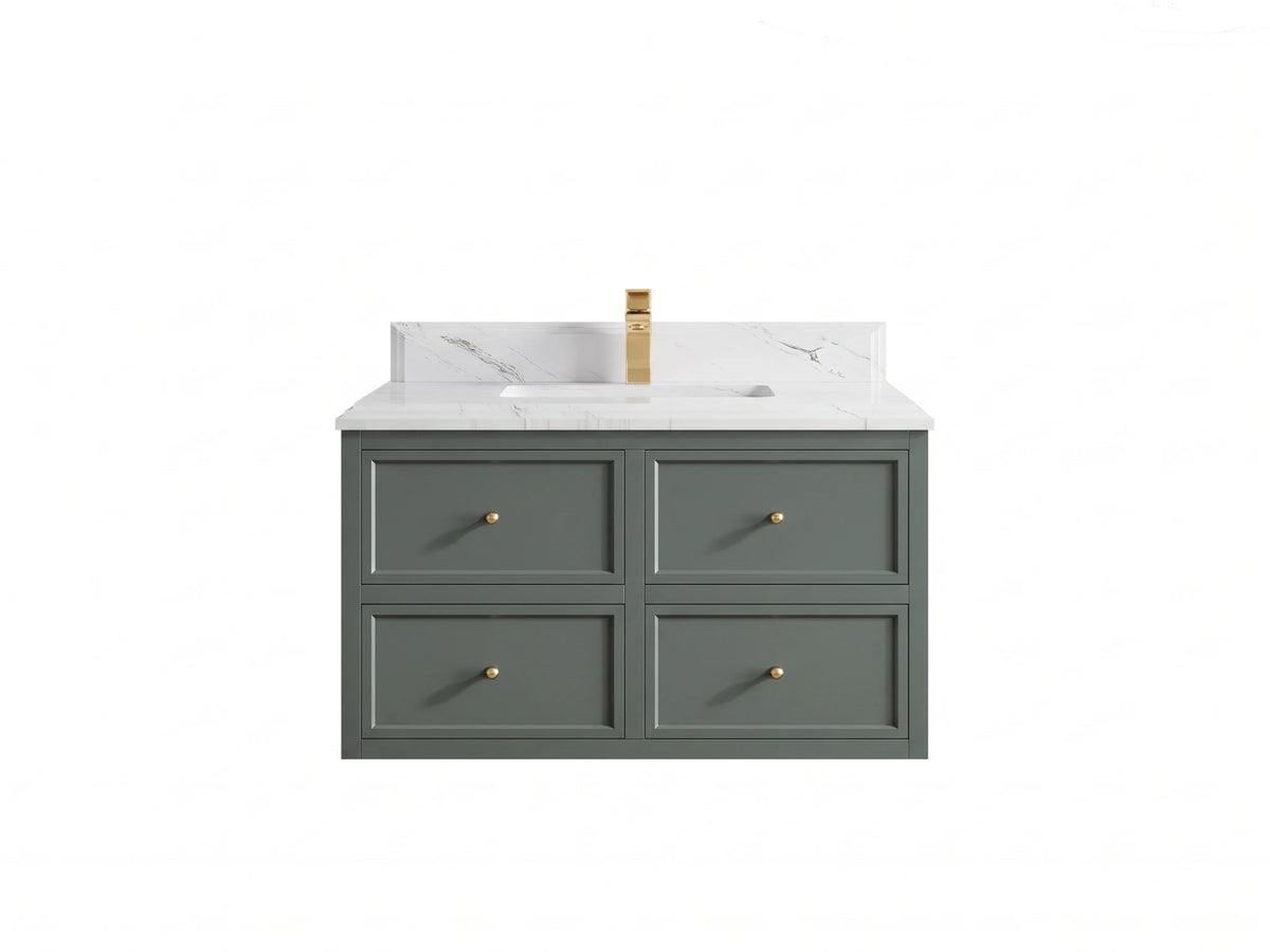 Roswell Floating 36 in. W x 22 in. D Center Sink Bathroom Vanity