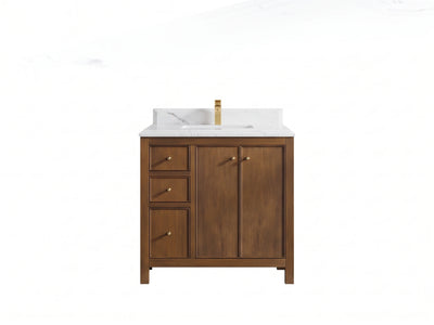 Chicago Teak 36 in. W x 22 in. D Center Sink Bathroom Vanity