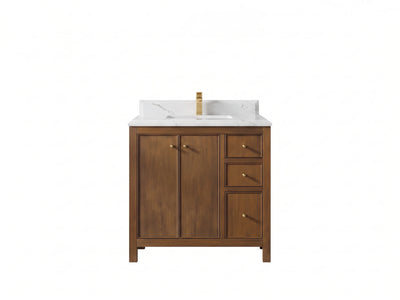 Chicago Teak 36 in. W x 22 in. D Center Sink Bathroom Vanity