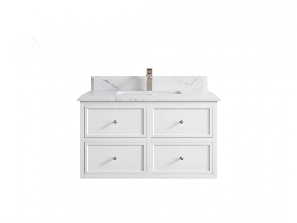 Roswell Floating 36 in. W x 22 in. D Center Sink Bathroom Vanity