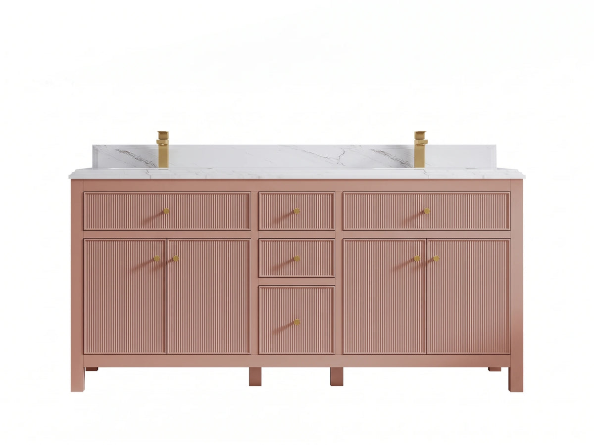 Sonoma 72 in W x 22 in D Free Standing Reeded Double Sink Bathroom Vanity