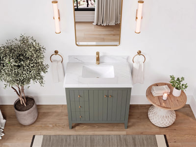 Atlanta 36 in. W x 22 in. D Center Sink Bathroom Vanity for Modern Elegant Bathrooms