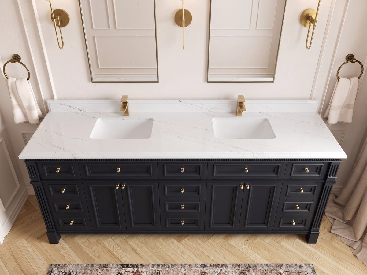 Paris 84 in. W x 22 in. D Double Sink Bathroom Vanity