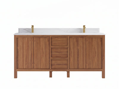 Elizabeth Teak Wood 72 in. W x 22 in. D Double Sink Bathroom Vanity