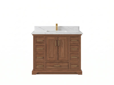 Charlotte Teak Wood 42 in. W x 22 in. D Single Sink Bathroom Vanity