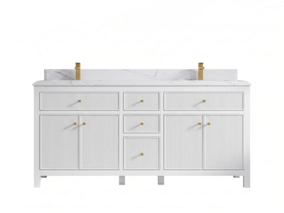 Sonoma 72 in W x 22 in D Free Standing Reeded Double Sink Bathroom Vanity