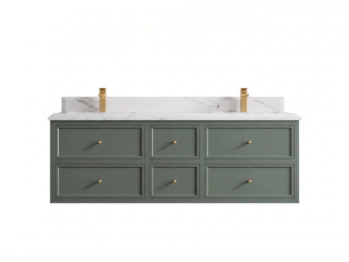 Roswell Floating 60 in. W x 22 in. D Double Sink Bathroom Vanity